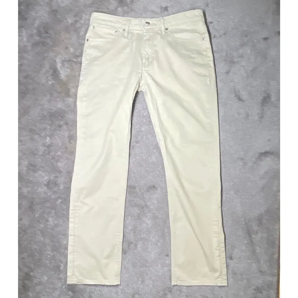Levi's 511 Red Tab Black Patch Size 32 X 28 (34X30) Khaki Stretch Slim Fit Jeans